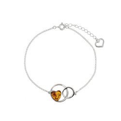 Silver bracelet with amber