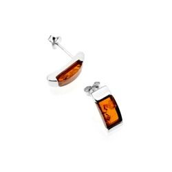 Silver earrings with amber