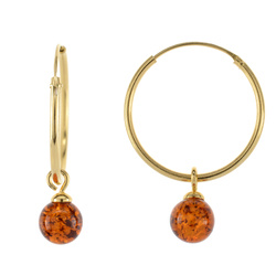 Silver earrings with amber