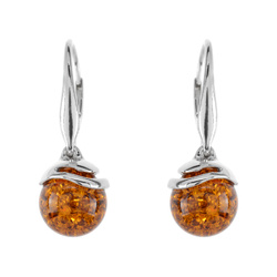 Silver earrings with amber 