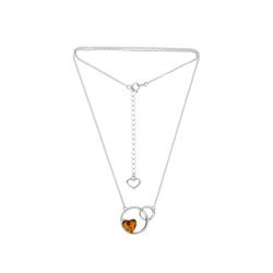 Silver necklace with amber