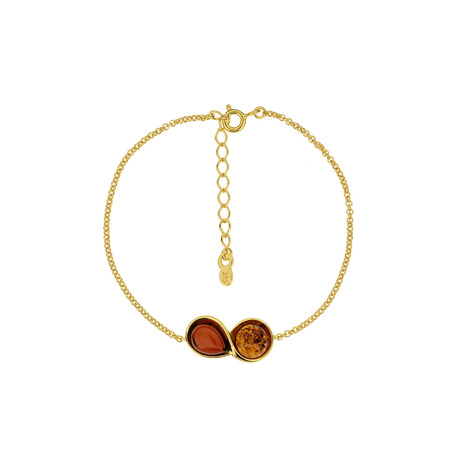 Silver bracelet with amber