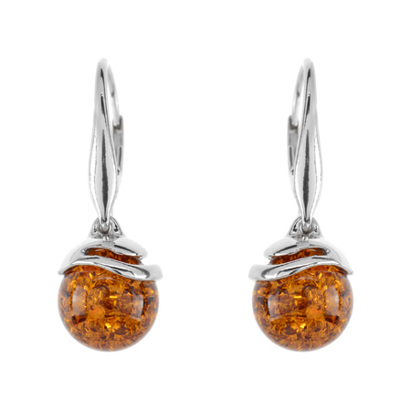 Silver earrings with amber 