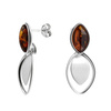 Silver earrings with amber 