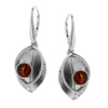 Silver earrings with amber