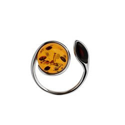 Silver pendant with amber