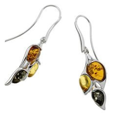 Silver earrings with amber