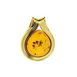 Silver pendant with amber