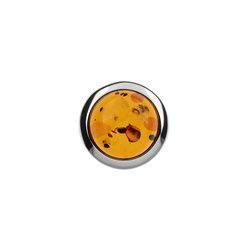 Silver pendant with amber