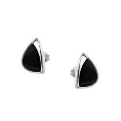 Silver earrings with onyx