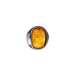 Silver pendant with amber