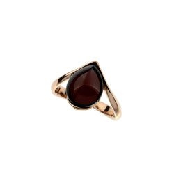 Silver ring with amber