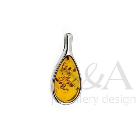 Silver pendant with amber