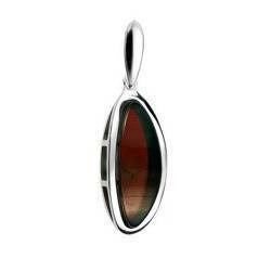 Silver pendant with amber