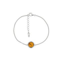 Silver bracelet with amber