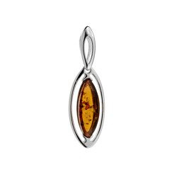 Silver pendant with amber