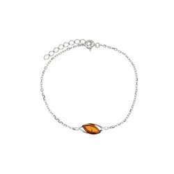 Silver bracelet with amber