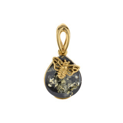 Silver pendant with amber