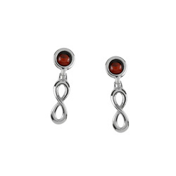 Silver earrings with amber