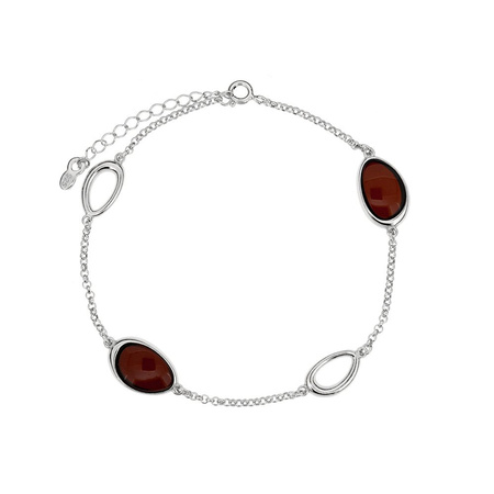 Silver bracelet with amber