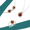 Silver pendant with carnelian