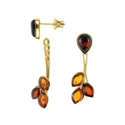 Silver earrings with amber