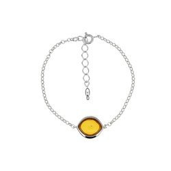 Silver bracelet with amber