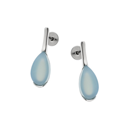 Silver earrings with blue agate