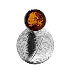 Silver pendant with amber