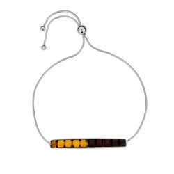 Silver bracelet with amber