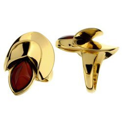 Silver ring with amber