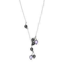 Silver necklace with  amethyst