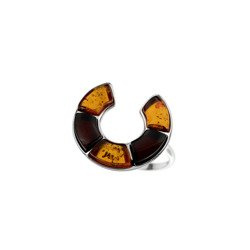 Silver ring with amber