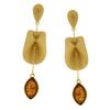 Silver earrings with amber