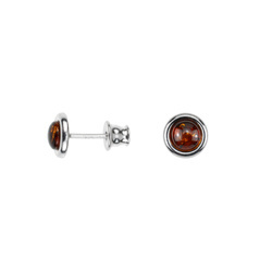 Silver earrings with amber