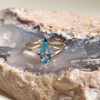 Gold ring with blue topaz