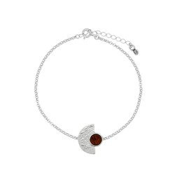 Silver bracelet with amber