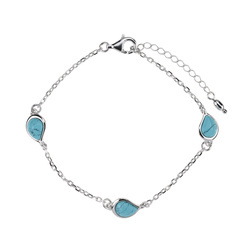 Silver bracelet with turquoise