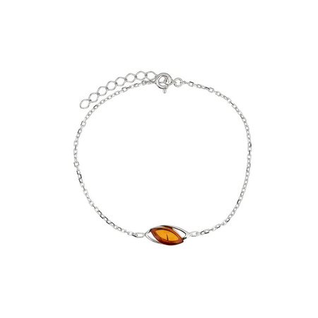 Silver bracelet with amber