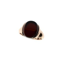 Silver ring with amber