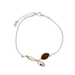 Silver bracelet with amber