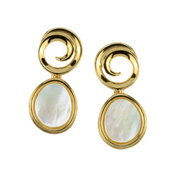 Silver earrings with mother of pearl