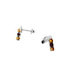 Silver earrings with amber