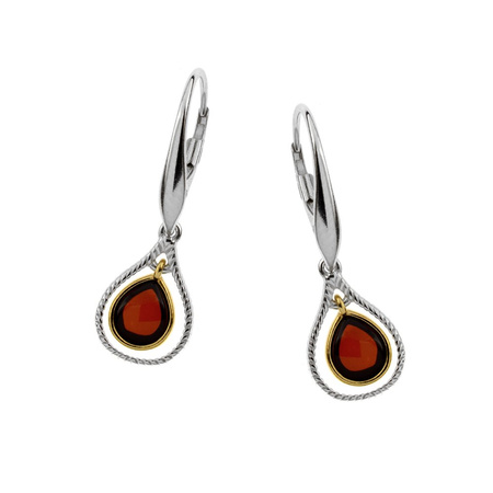 Silver earrings with amber