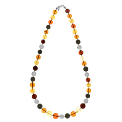 Silver necklace with amber