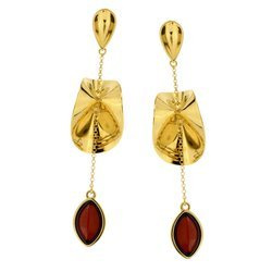 Silver earrings with amber