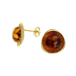 Silver earrings with amber