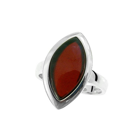 Silver ring with amber