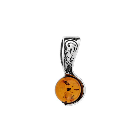 Silver pendant with amber