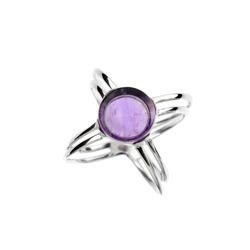 Silver ring with amethyst